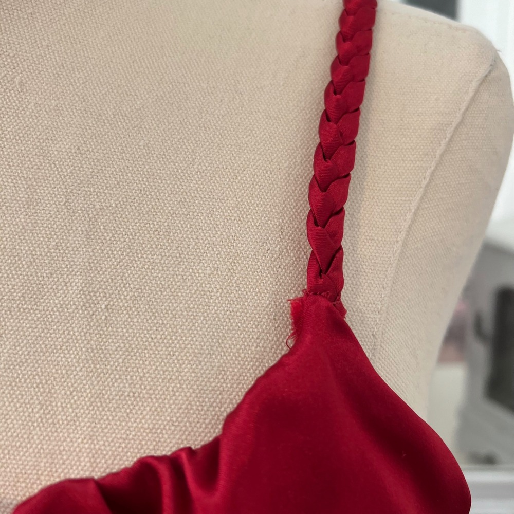 vintage‎ red satin babydoll tank top - Picture 4 of 6